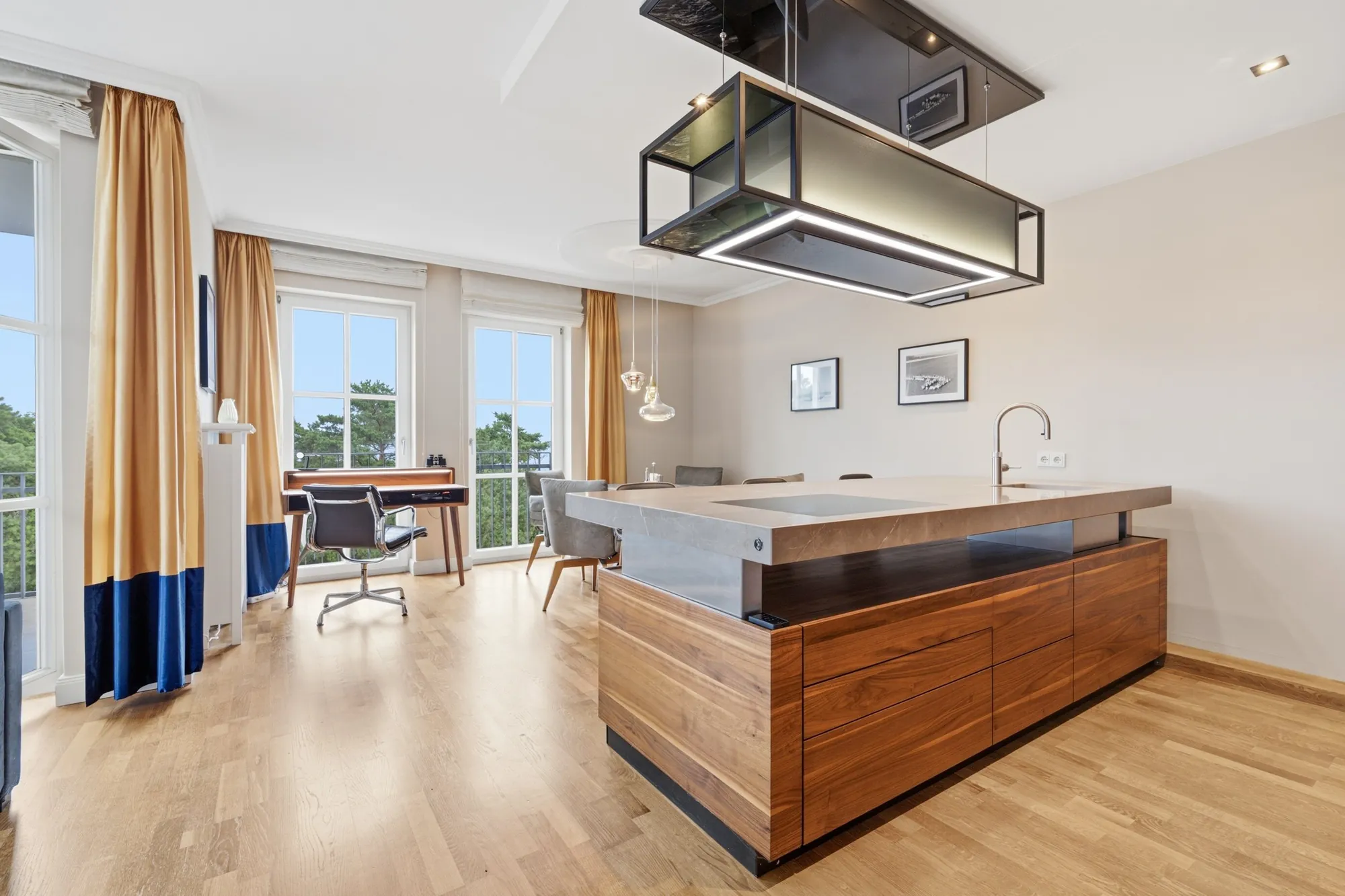 Kochinsel eines Ferienapartments in Heringsdorf