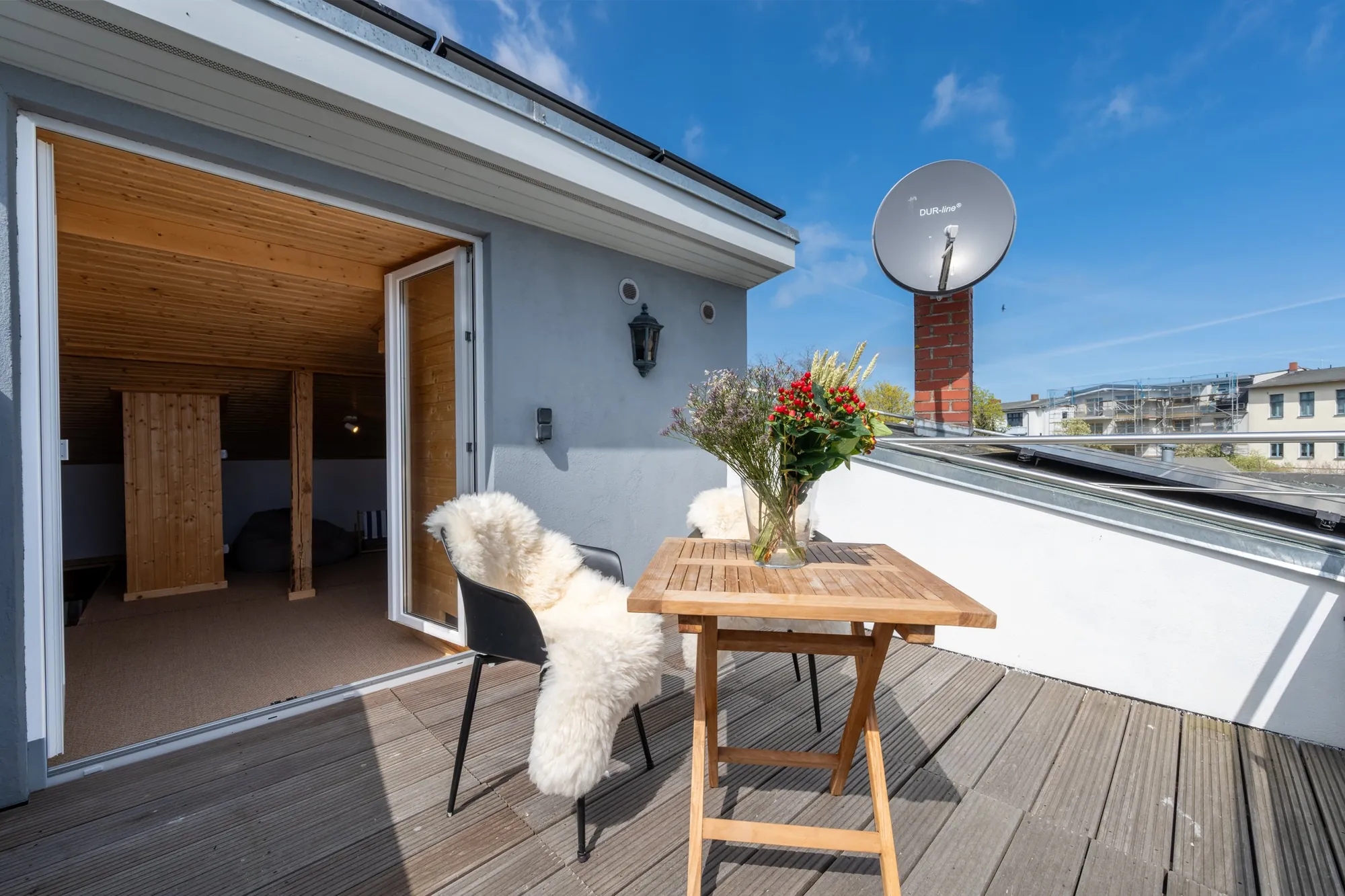 Dachterrasse einer Ferienwohnung in Ahlbeck