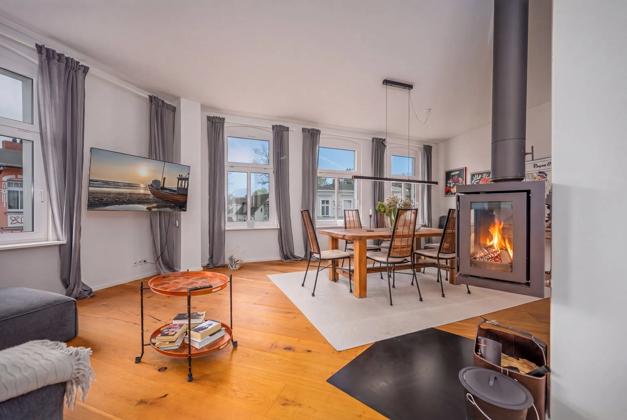 Ferienwohnung in Ahlbeck mit Kamin und Essbereich
